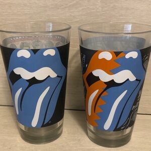 Vintage Rolling Stones pint glasses bundle Lot of 2 Pls Read
